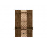 Manhattan Comfort 237BMC97 Libra Long Floating 45.35 Wall Entertainment Center with Overhead Shelf in Rustic Brown and 3D